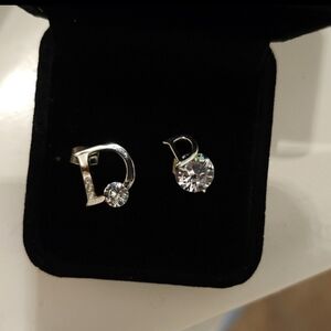 1 Carat Moissanite Diamond D Logo Stud Earrings